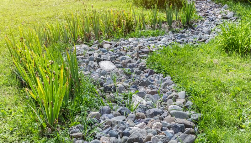 River Rock in a Garden Bed